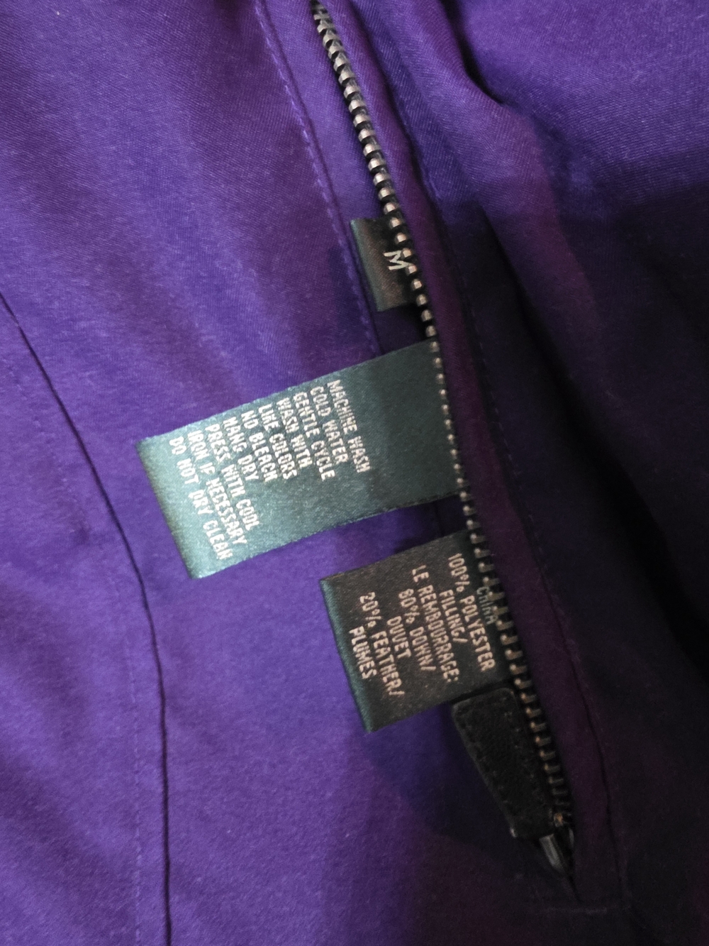 Lauren Ralph Lauren Black Quilted Puffer Vest with Purple Lining - Picture 3 of 4